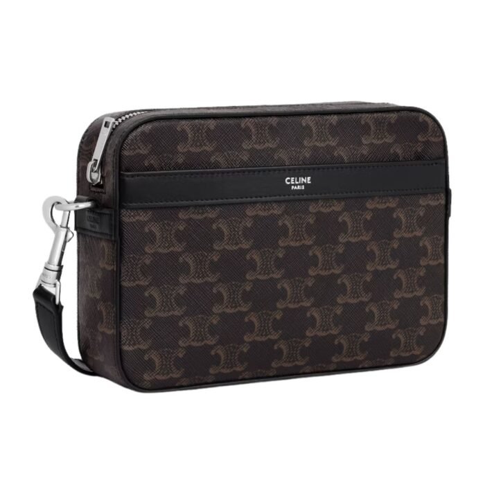 CELINE SMALL MESSENGER IN TRIOMPHE CANVAS AND CALFSKIN