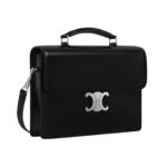 CELINE SMALL CARTABLE TRIOMPHE IN SHINY CALFSKIN BLACK