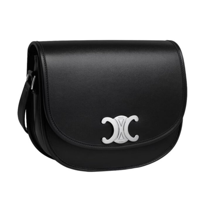 CELINE MEDIUM BESACE TRIOMPHE IN SUPPLE NATURAL CALFSKIN BLACK