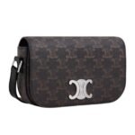 CELINE SMALL CROSSBODY BAG TRIOMPHE IN TRIOMPHE CANVAS AND CALFSKIN BLACK
