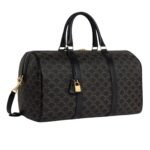 CELINE MEDIUM VOYAGE TRIOMPHE CANVAS AND CALFSKIN BLACK