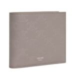 CELINE BI FOLD WALLET WITH COIN COMPARTMENT IN CALFSKIN WITH TRIOMPHE EMBOSSED PEBBLE