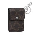 CELINE KEYRING FLAT CARD HOLDER IN TRIOMPHE CANVAS