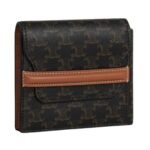CELINE FLAP ORIGAMI WALLET IN TRIOMPHE CANVAS AND LAMBSKIN
