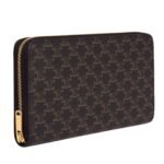CELINE LARGE ZIPPED WALLET IN TRIOMPHE CANVAS BLACK