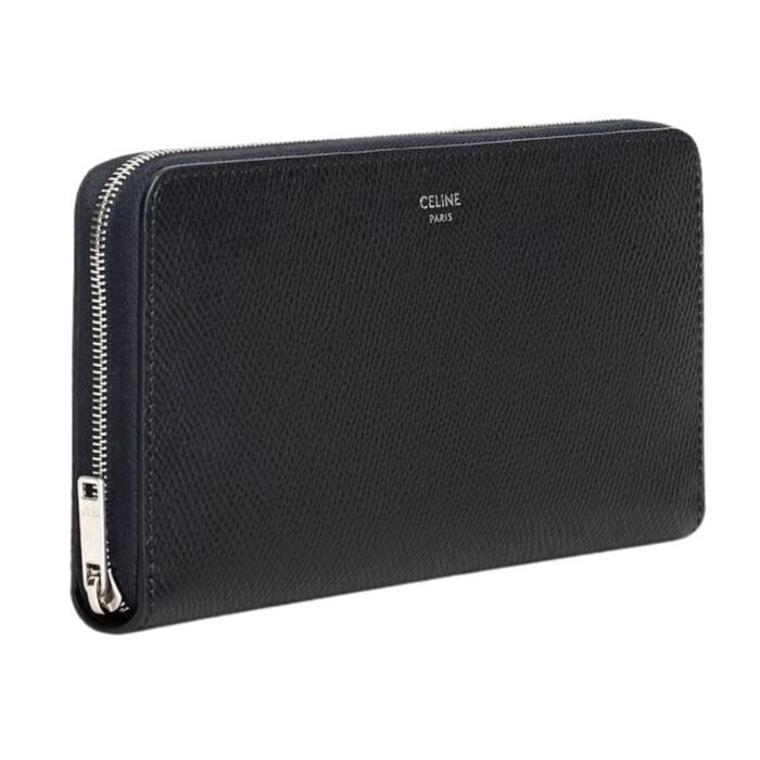 CELINE LARGE ZIPPED WALLET IN GRAINED CALFSKIN