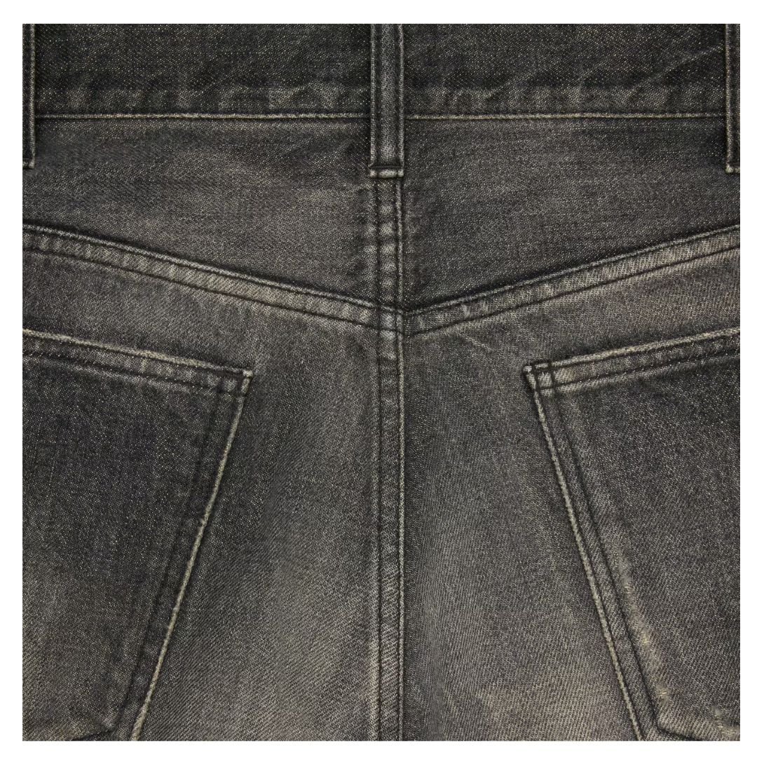 3 CELINE WESLEY JEANS IN BLACK PARADISO WASH DENIM
