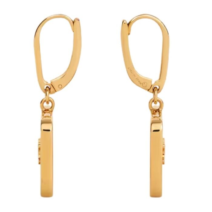 CELINE TRIOMPHE NIGHTFALL EARRINGS IN STRASS AND BRASS WITH GOLD FINISH