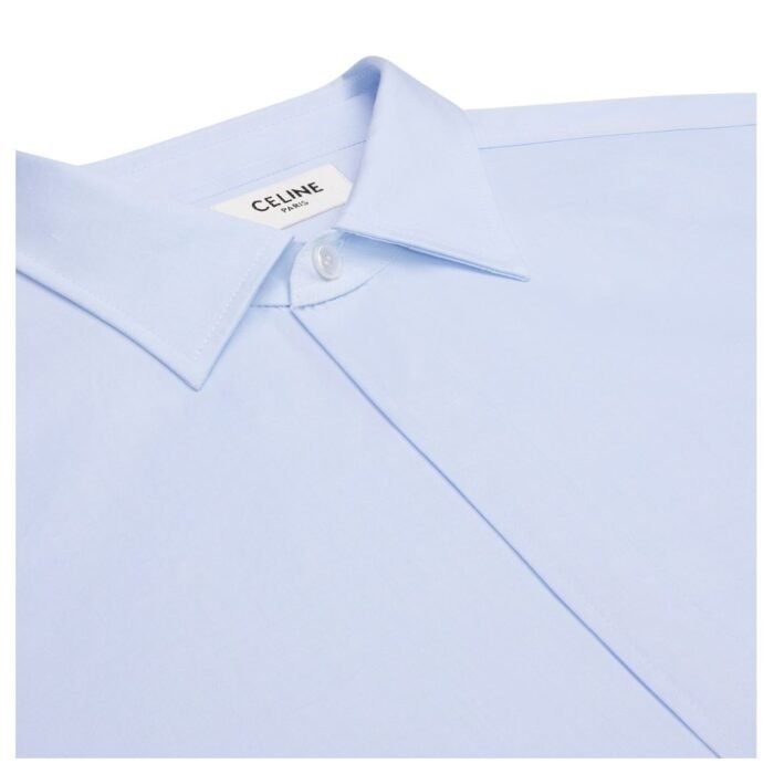 CELINE LOOSE SHIRT IN COTTON POPLIN CIEL