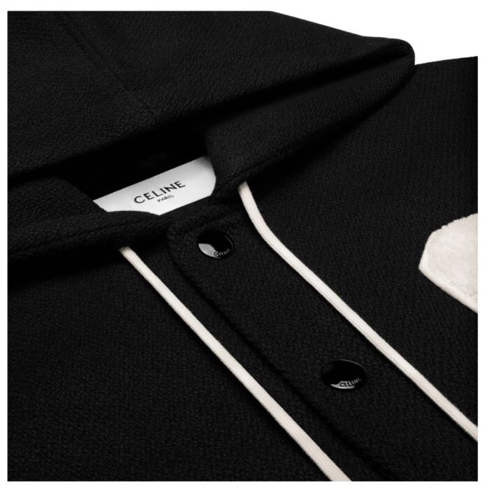 CELINE HOODED JACKSON TEDDY JACKET IN TEXTURED WOOL