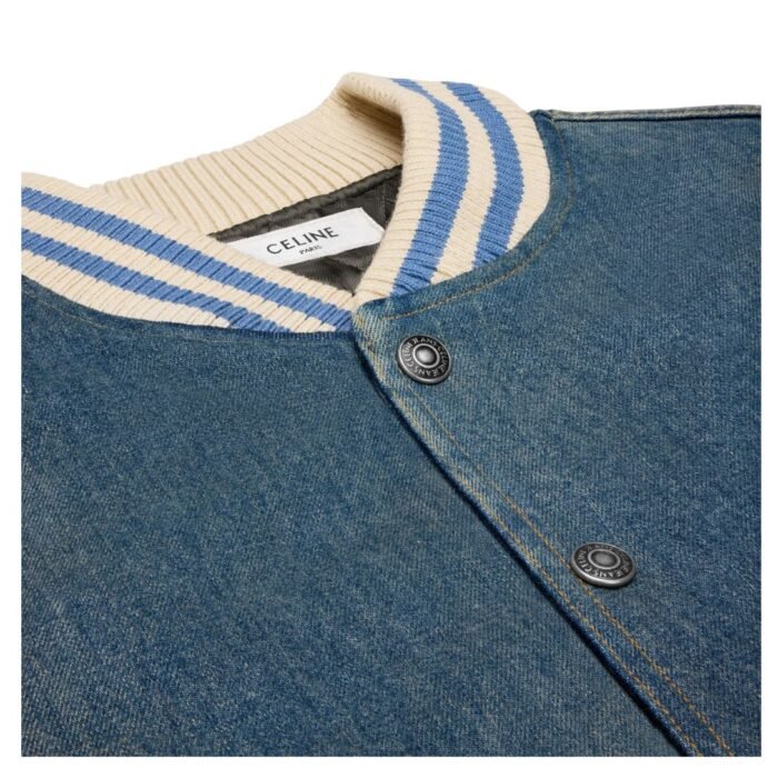 CELINE LOOSE TRIOMPHE TEDDY IN TRAIL WASH DENIM