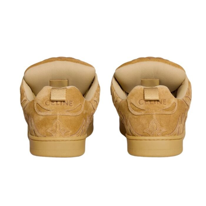 CELINE HUNTINGTON LOW LACE UP SNEAKER IN SUEDE CALFSKIN AND MESH