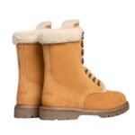 CELINE KURT LACE UP MID BOOT IN NUBUCK CALFSKIN AND SHEARLING