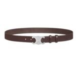 CELINE LARGE TRIOMPHE BELT IN VINTAGE CALFSKIN DARK BROWN