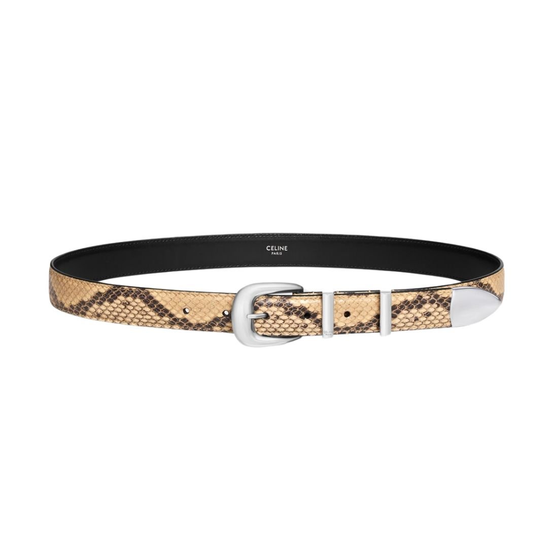 3 CELINE MEDIUM WESTERN BELT IN PYTHON PRINTED CALFSKIN