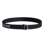CELINE MEDIUM DOUBLE RING BELT IN JACQUARD TEXTILE AND CALFSKIN