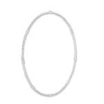 CELINE TRIOMPHE SMALL GOURMETTE NECKLACE IN BRASS WITH RHODIUM FINISH