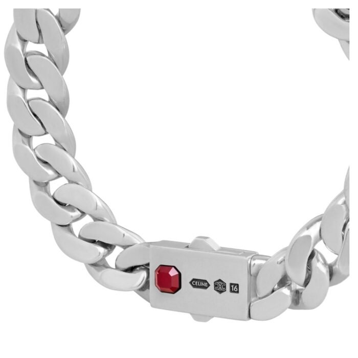 CELINE LES POINÇONS BRACELET IN STERLING SILVER AND GARNET