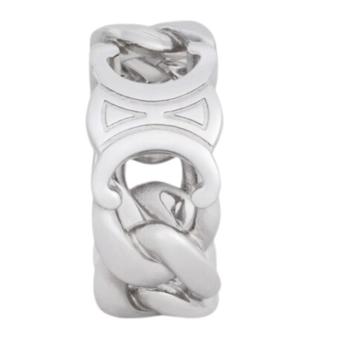 CELINE TRIOMPHE GOURMETTE RING IN BRASS WITH RHODIUM FINISH