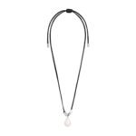 CELINE SAN ONOFRE BAROQUE PEARL NECKLACE IN CULTURED PEARL COTTON AND BRASS WITH RHODIUM FINISH
