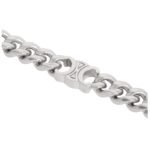 CELINE TRIOMPHE SMALL GOURMETTE BRACELET IN BRASS WITH RHODIUM FINISH
