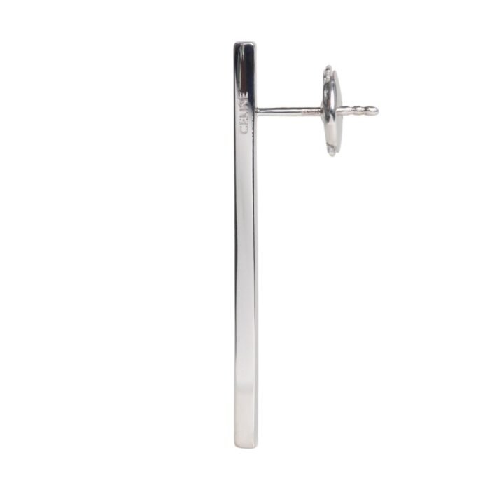 CELINE SENTIMENTAL STRAIGHT EARRING IN WHITE GOLD AND DIAMOND