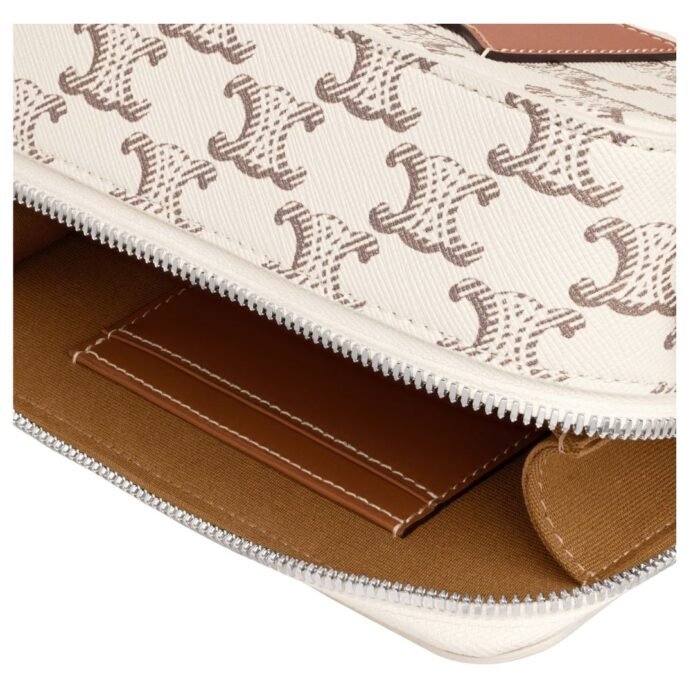 CELINE MINI MESSENGER BOX IN TRIOMPHE CANVAS AND CALFSKIN