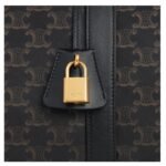 CELINE MEDIUM VOYAGE TRIOMPHE CANVAS AND CALFSKIN BLACK