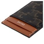 CELINE MAGNET CARD HOLDER IN TRIOMPHE CANVAS AND CALFSKIN