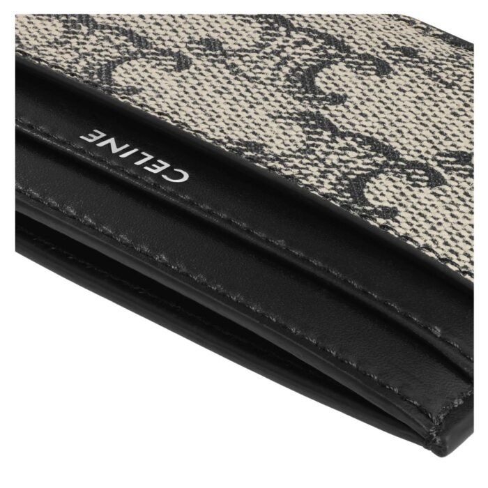 CELINE MEDIUM CARD HOLDER IN TRIOMPHE CANVAS AND CALFSKIN