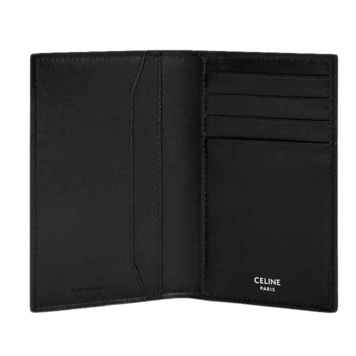 CELINE VERTICAL CARD HOLDER IN TRIOMPHE CANVAS AND CALFSKIN