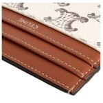 CELINE LARGE CARD HOLDER IN TRIOMPHE CANVAS AND CALFSKIN TAN