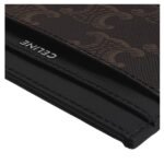 CELINE MEDIUM CARD HOLDER IN TRIOMPHE CANVAS AND CALFSKIN BLACK