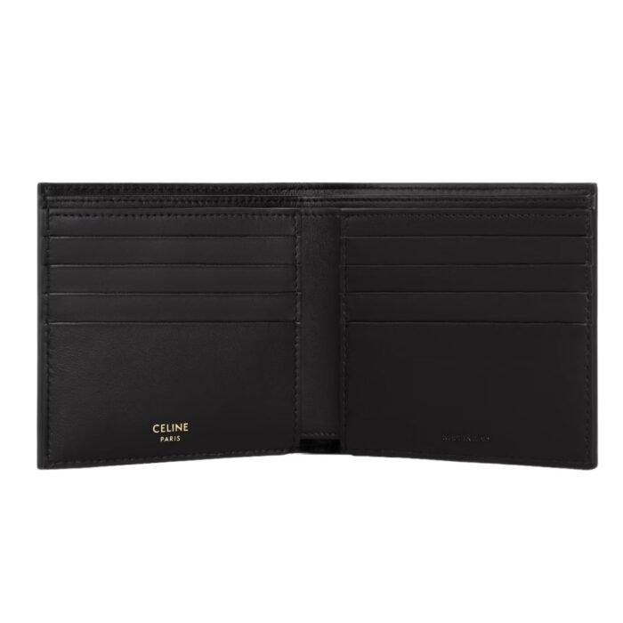 CELINE BI FOLD WALLET IN TRIOMPHE CANVAS BLACK