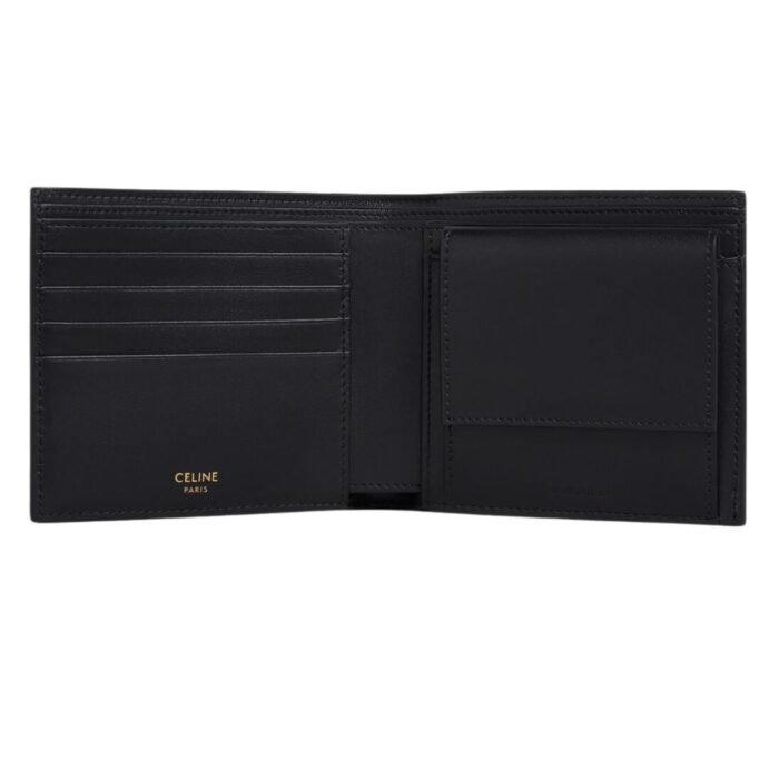 CELINE BI FOLD WALLET WITH COIN COMPARTMENT IN TRIOMPHE CANVAS
