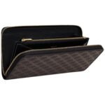 CELINE LARGE ZIPPED WALLET IN TRIOMPHE CANVAS BLACK