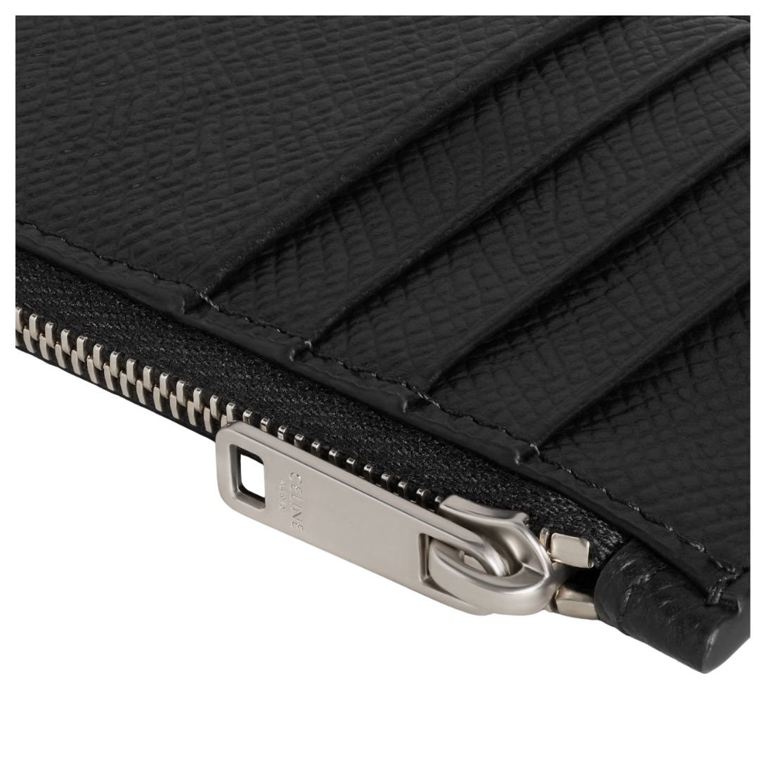 4 CELINE ZIPPED COMPACT CARD HOLDER IN GRAINED CALFSKIN