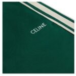 CELINE TRACKSUIT PANTS IN DOUBLE FACE JERSEY VERT BOUTEILLE-OFF WHITE