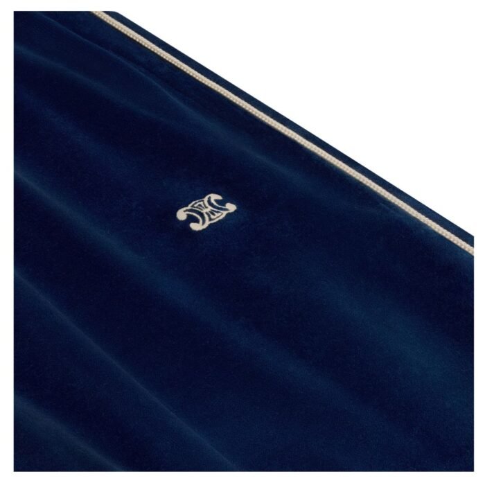 CELINE TRACKSUIT PANTS IN VELVET JERSEY NAVY-ECRU