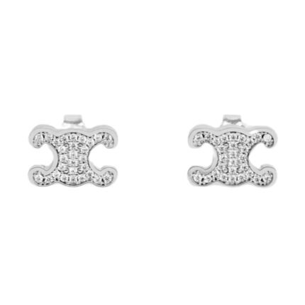 CELINE TRIOMPHE RHINESTONE STUDS IN STRASS AND BRASS WITH GOLD FINISH