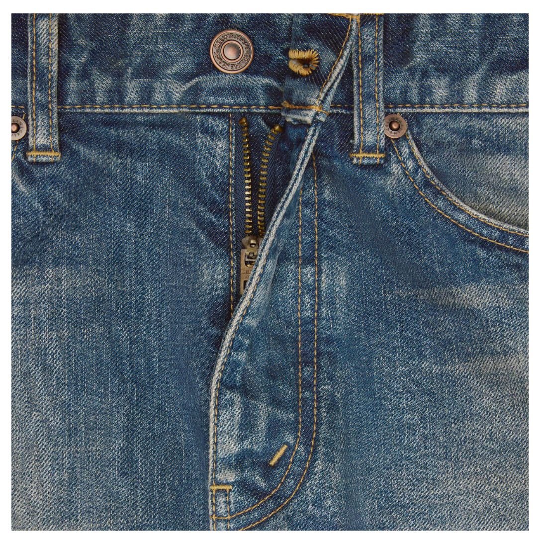 4 CELINE SKINNY JEANS IN TRAIL WASH DENIM