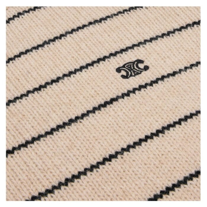 CELINE TRIOMPHE CREW NECK SWEATER IN STRIPED WOOL