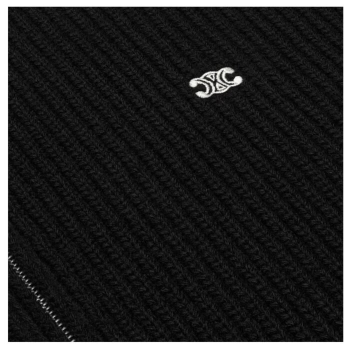 CELINE TRIOMPHE TRUCKER SWEATER IN RIBBED WOOL