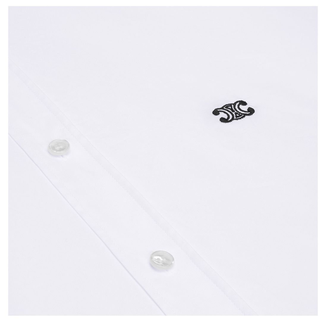 4 CELINE LOOSE SHIRT WITH INVERTED COLLAR IN COTTON POPLIN