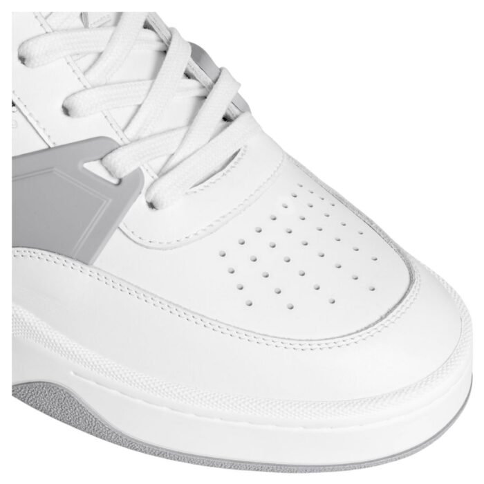 CELINE TRAINER CT 09 LOW LACE UP SNEAKER IN CALFSKIN AND MESH OPTIC WHITE-GREY