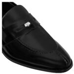 CELINE MALAQUAIS PENNY TRIOMPHE LOAFER IN POLISHED BULL BLACK