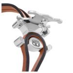 CELINE TRIOMPHE CLASP BRACELET IN CALFSKIN AND BRASS WITH RHODIUM FINISH
