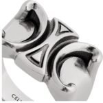 CELINE TRIOMPHE GOURMETTE RING IN BRASS WITH RHODIUM FINISH