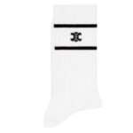 CELINE TRIOMPHE SOCKS IN STRIPED COTTON WHITE