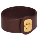 CELINE LES CUIRS JOSEPHINE BRACELET IN CALFSKIN AND BRASS WITH GOLD FINISH